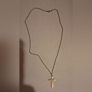Vintage Turdy 1/20 12K Gold FILLED Cross Pendant Necklace